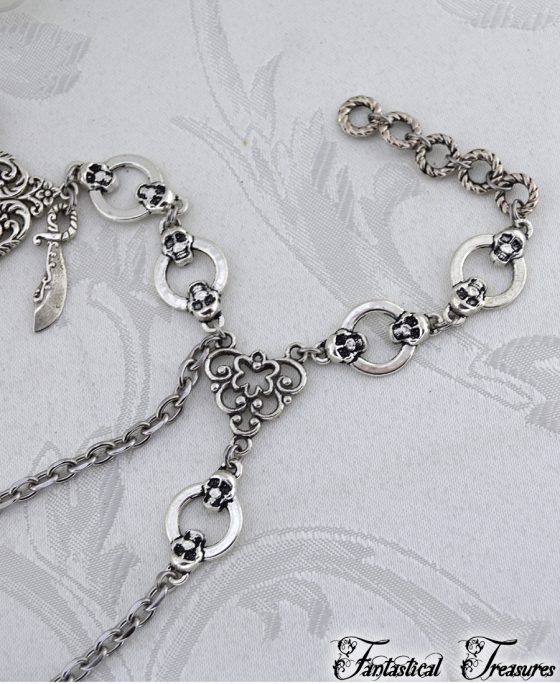 Close up of pirate boot chain jewelry