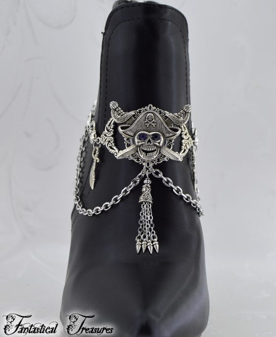Purple pirate boot chain jewelry on boot