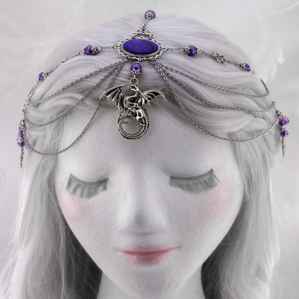 Purple dragon headdress taken from front